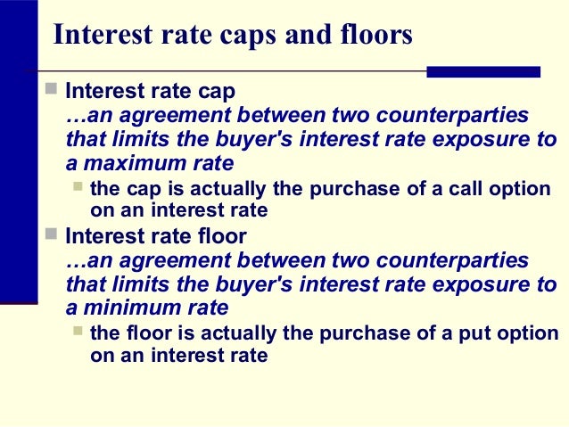 Interest rate caps and floors interest rate cap premium